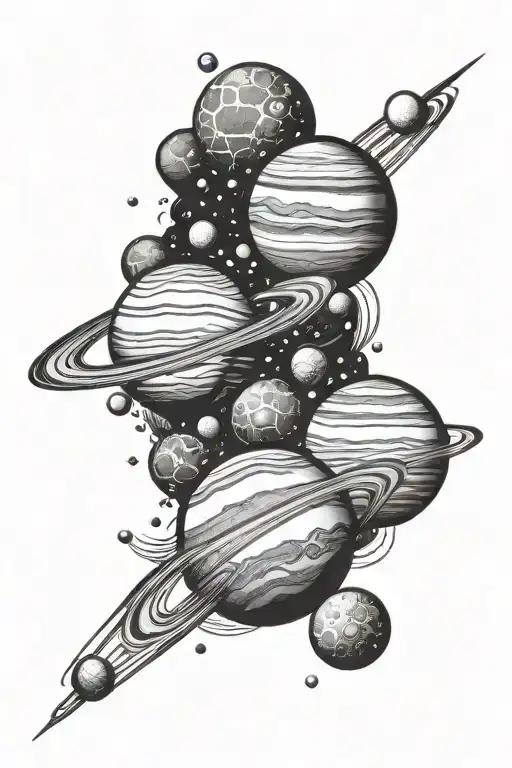 planets in a straight line tattoo design tattoo design idea
