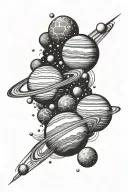 planets in a straight line tattoo design tattoo design idea