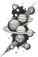 planets in a straight line tattoo design tattoo design idea