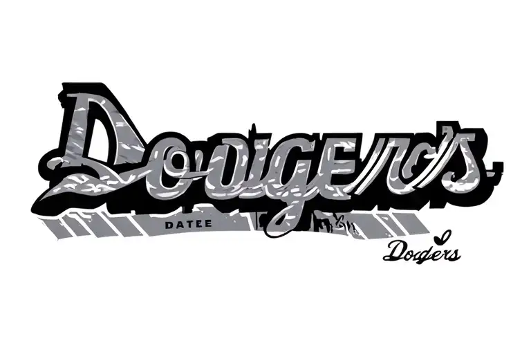 dodgers with california scene tattoo design idea