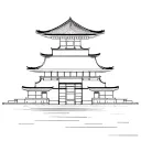 Japanese architecture tattoo design idea