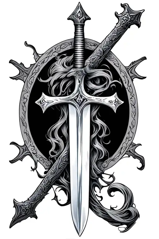 SWORD CROSS VINLAND SAGA tattoo design idea
