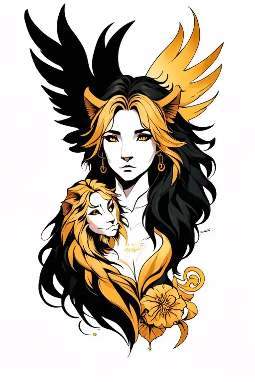 leo and libra tattoo design idea