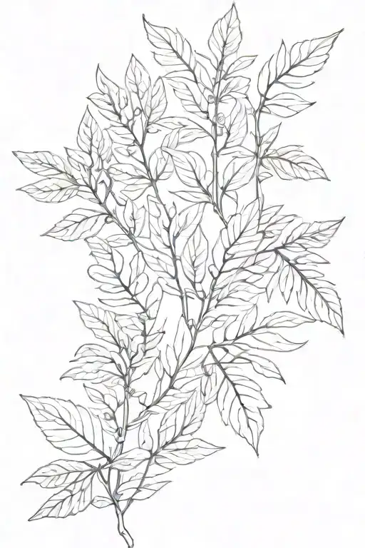 Heather leaves tattoo design idea