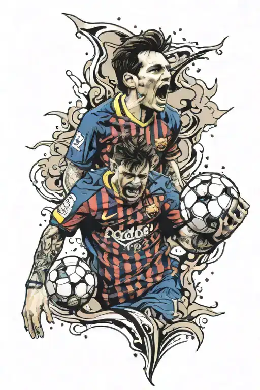 barcelona messi cup of tattoo design idea
