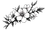 dogwood flowers and branches tattoo design idea