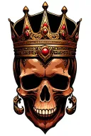 "bugak " Crown aries skull tattoo design idea
