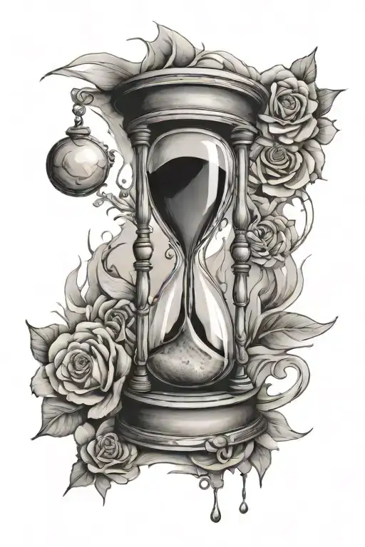 broken hourglass tattoo design idea