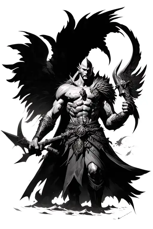 Ares God Of War II warship battle tattoo design idea