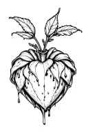 bleeding heart flower tattoo design idea