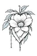 bleeding heart flower tattoo design idea