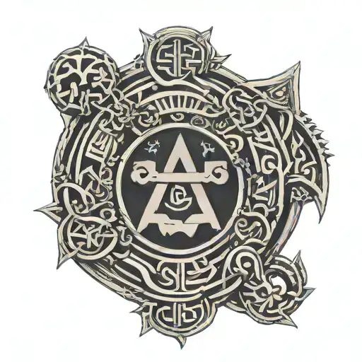 Slavic runes engraved tattoo design idea