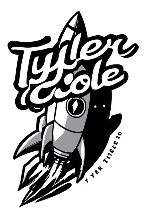 "Tyler Cole" rocket ship flying tattoo design idea