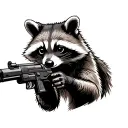 Raccoon With A Gun tattoo design idea