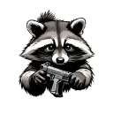 Raccoon With A Gun tattoo design idea