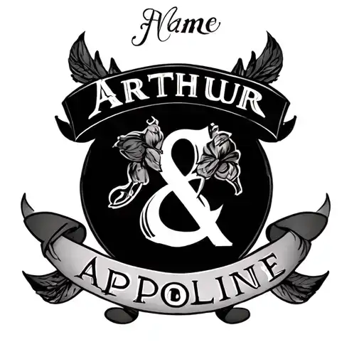 First name Arthur and Appoline tattoo design idea