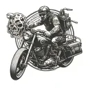 outlaw biker riding tattoo design idea