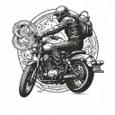 outlaw biker riding tattoo design idea
