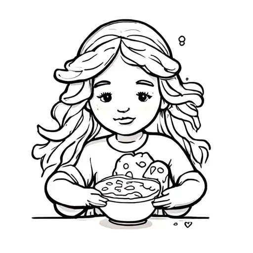 outline of a gingerbread girl eat a crumb  tattoo design idea