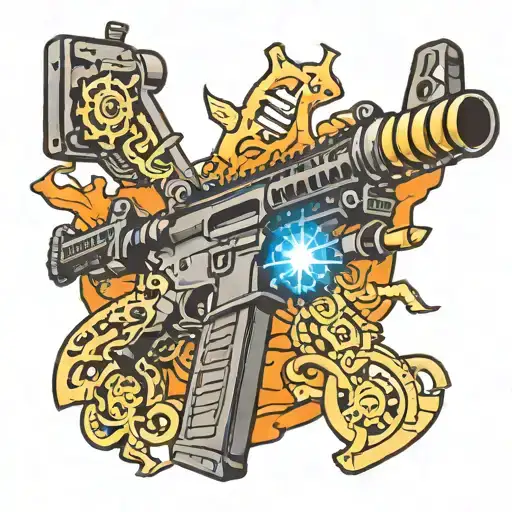 ar 15 rifle tattoo design idea