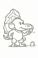 stone age cartoon character tattoo design idea