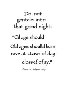 quote: Do not go gentle into that good night; Old age should burn and rave at close of day. tattoo design idea
