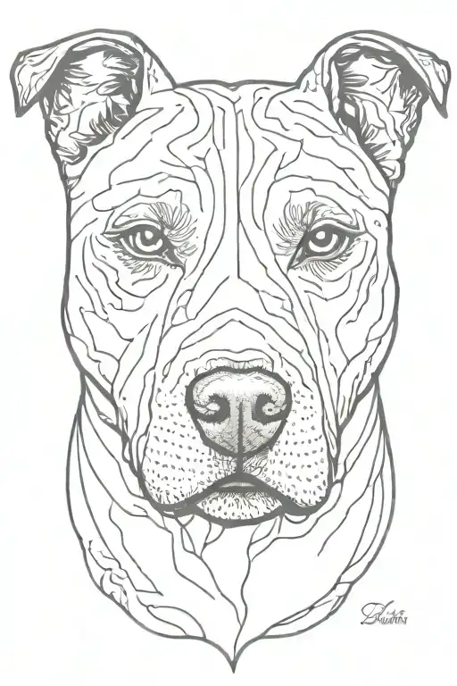 memorial dog tattoo Staffordshire Bull Terrier tattoo design idea