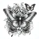 Firefly and butterfly tattoo design idea