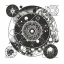 transmutation circle with planets tattoo design idea