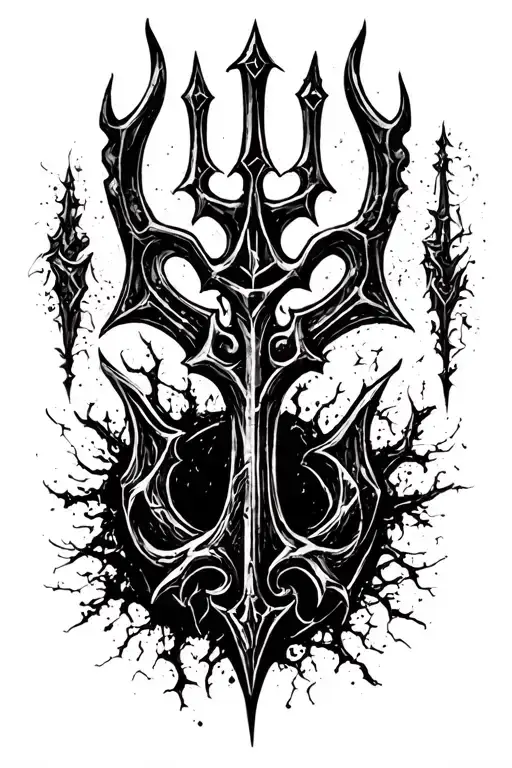 tryzub ukraine trident tattoo design idea