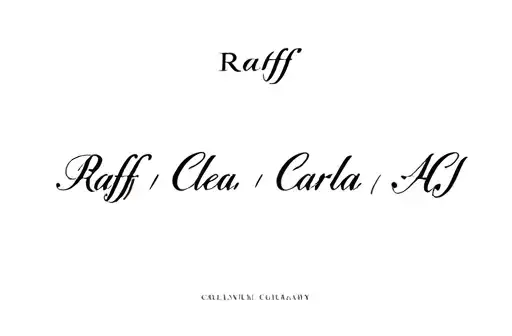"Raff • Clea • Carla • AJ • CJ " tattoo design idea