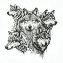wolf pack tattoo design idea