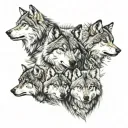 wolf pack tattoo design idea