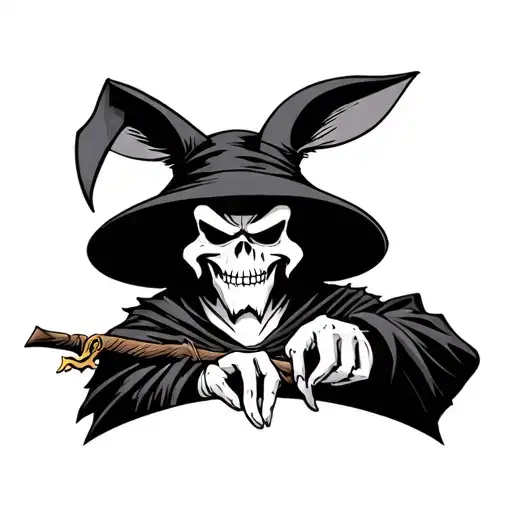 taz from looney tunes as the grim reaper tattoo design idea