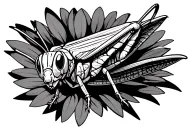 grasshopper perched tattoo design idea