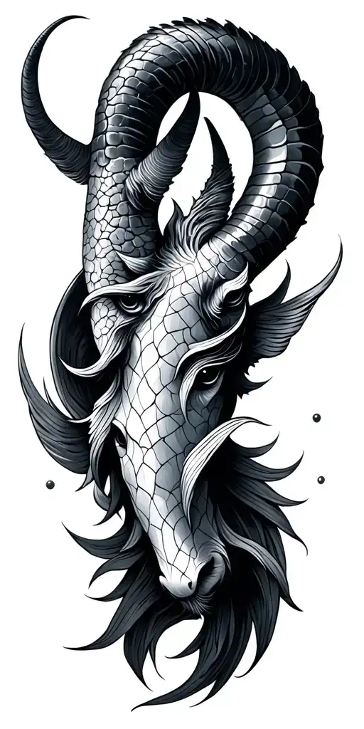 capricorn, pisces, cancer zodiac symbol tattoo design idea