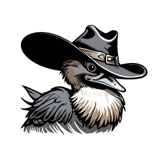 Cowboy Duck tattoo design idea