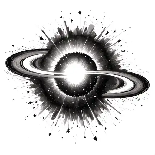 supernova blackhole planet tattoo design idea