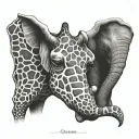 giraffe elephant turtle zebra tattoo design idea
