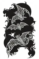 bat flying tattoo design idea