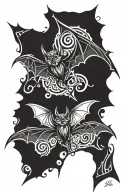 bat flying tattoo design idea