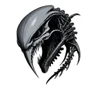 Xenomorph from alien with avenged sevenfold logo simple  tattoo design idea