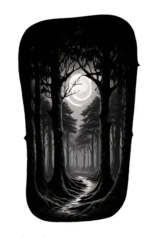 forest and psalm 23 tattoo design idea