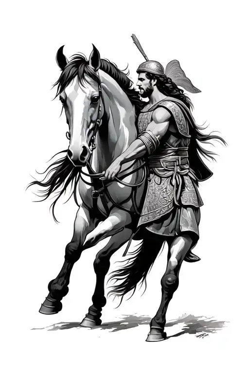 Roman Taming a Horse. add quote or find a way or make tattoo design idea