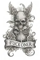 fuck cancer tattoo design idea