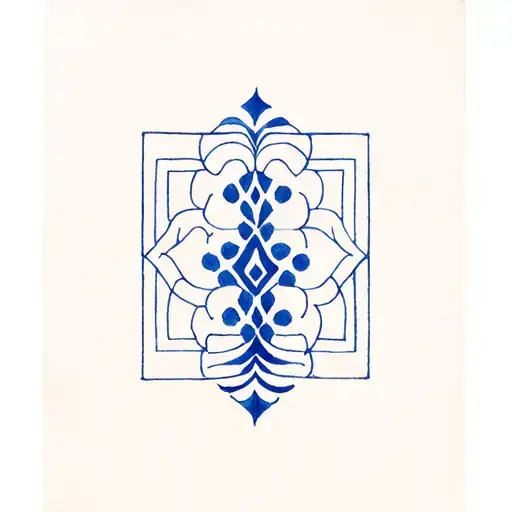 portuguese blue tiles tattoo design idea