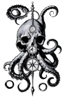 kraken sailor compass tattoo design idea