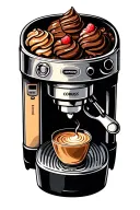 traditional ice cream from an espresso machine tattoo design idea