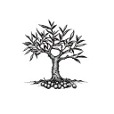 Palestinian olive tree present tattoo tree with five branch branches and make sure with olives tattoo design idea