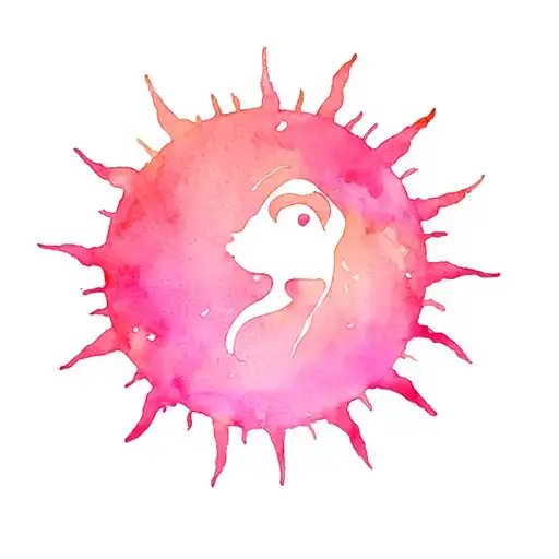 Sublime sun, ghost, pink, best friend memorial, hippy tattoo design idea